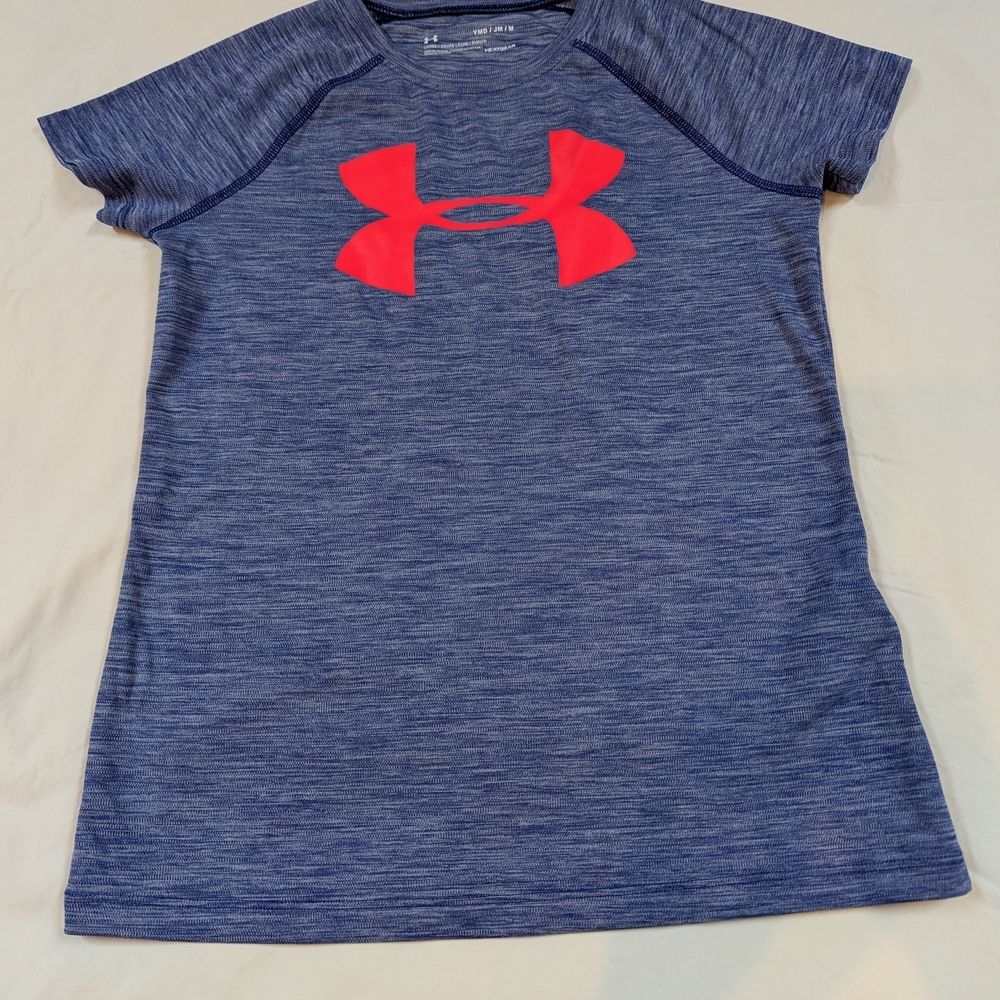 Under Armour Girls' Blue and Red Logo T-Shirt
